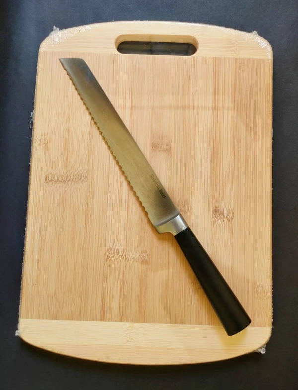 Simran : Bamboo Chopping Board Cutting Board Chopper Boards with Hand Hole Handle - Jumbo