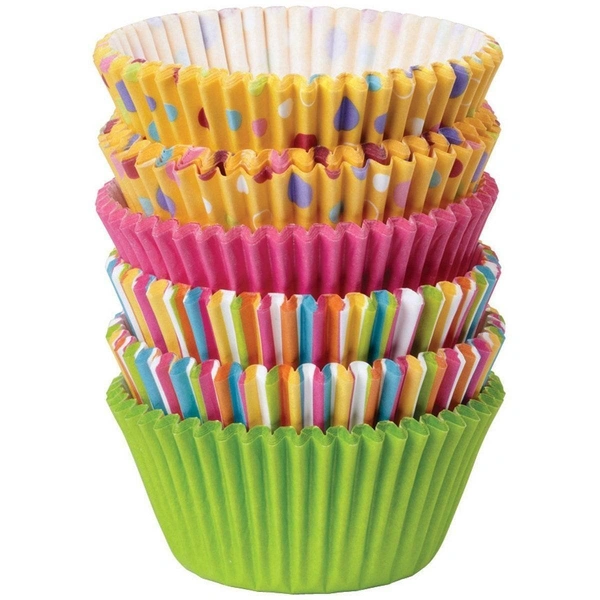 Simran Fancy Colour Muffin Paper Cups/Liners Cupcake Paper/Baking Cup (Assorted Colour/Prints) - 50 Pcs appx -