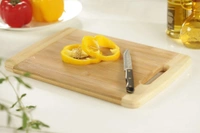 Simran : Bamboo Chopping Board Cutting Board Chopper Boards with Hand Hole Handle - Large