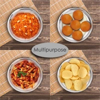 Areva Stainless Steel Apple Plate / Halwa Plate / Dessert Bowl / Plate With Mirror Finish (Set of 6) - Dia : 10.6 cms