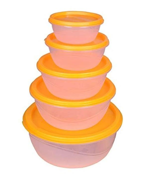Princeware Store Fresh Plastic Bowl Package Container, Set of 5 - Orange