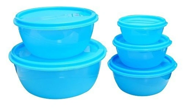 Princeware Store Fresh Plastic Bowl Package Container, Set of 5 - Blue