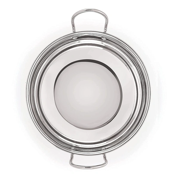 Neelam Stainless Steel 22G Induction Bottom Kadai, Silver - 1200 ml