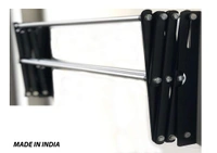 Elaxi DIY Powder Coated Foldable & Rust Proof Wall Mount Cloth Drying Stand (3ft, 12 x 36", Black & Silver) - Large ( 6 Rods of 36 inches each )