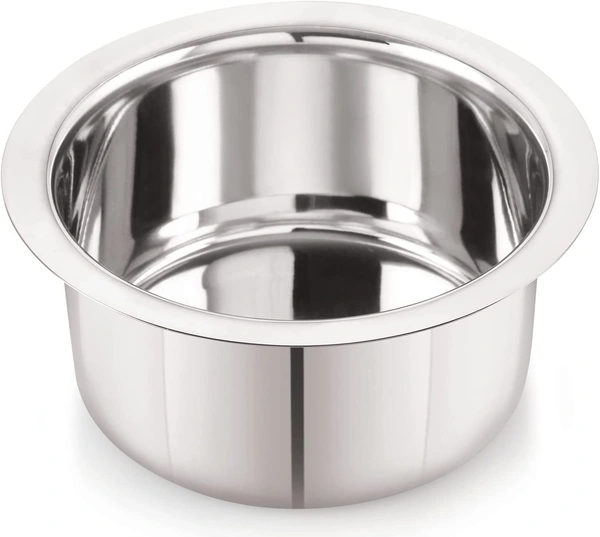 Areva Stainless Steel 10 21G Flat Bottom Tope/Utensil, 1100 ml, Silver