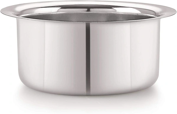 Areva Stainless Steel 10 21G Flat Bottom Tope/Utensil, 1100 ml, Silver