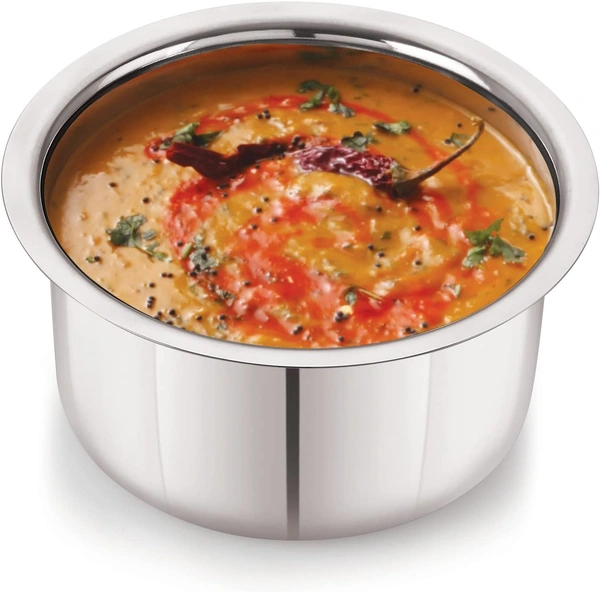 Areva Stainless Steel 10 21G Flat Bottom Tope/Utensil, 1100 ml, Silver