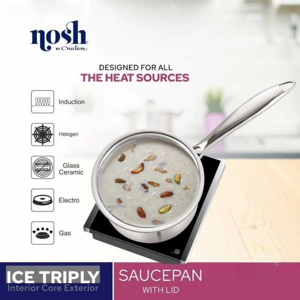 Neelam Nosh by Neelam Triply Saucepan with Lid 20Cm, 3.0 Liters