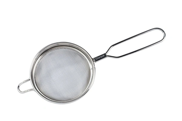 Champak Stainless Steel Oil and Ghee Strainer / chhanni / jali - 04- 16 cms Diameter, Silver