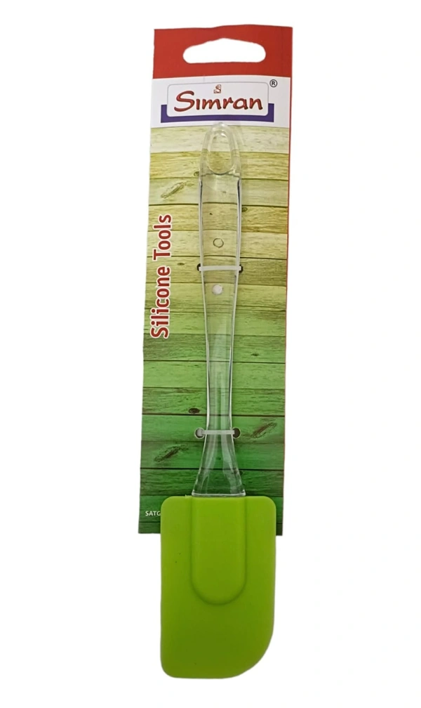 Simran Plastic Handle Silicone Scraper Heat Resistant Baking Spatulas Silicone Spatula for Baking Cooking - Color as per availability - 24 cm x 5 cms