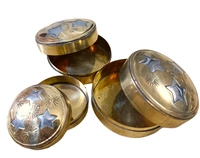 Set of 3 100% pure brass multipurpose storage dabbi set