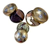 Set of 3 100% pure brass multipurpose storage dabbi set