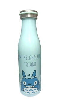 Cartoon Totoro Printed Stainless Steel Insulated Sipper Water Bottle Hot & Cold Bottle for Outdoor Office Kids Travel Thermos Bottle - 500ml