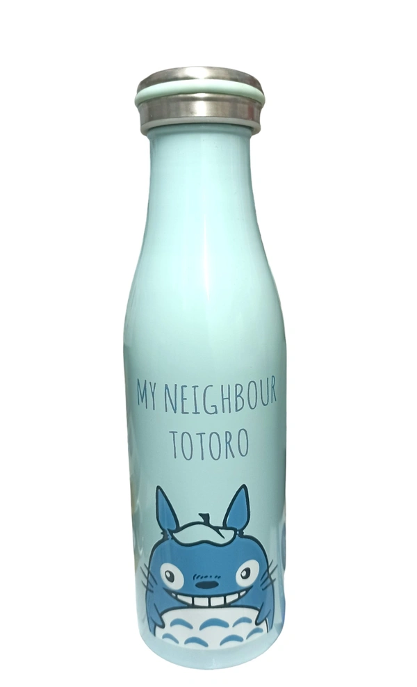 Cartoon Totoro Printed Stainless Steel Insulated Sipper Water Bottle Hot & Cold Bottle for Outdoor Office Kids Travel Thermos Bottle - 500ml