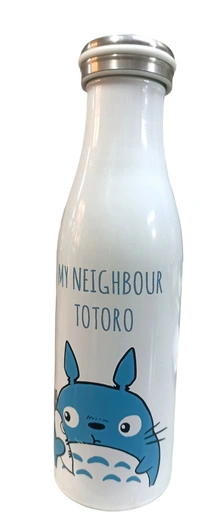 Cartoon Totoro Printed Stainless Steel Insulated Sipper Water Bottle Hot & Cold Bottle for Outdoor Office Kids Travel Thermos Bottle - 500ml