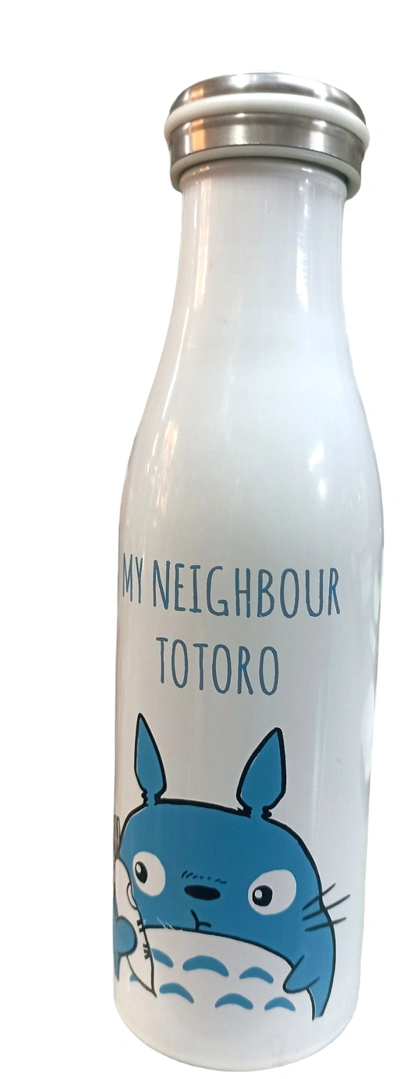 Cartoon Totoro Printed Stainless Steel Insulated Sipper Water Bottle Hot & Cold Bottle for Outdoor Office Kids Travel Thermos Bottle - 500ml