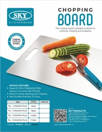 Sky Stainless Steel Chopping and Cutting Board - 3 - 39x26x0.15 cms