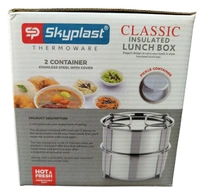 SkyPlast Insulated Lunch Box with 2 Stainless Steel Containers -