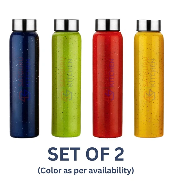 SkyPlast Stainless Steel Single Wall Colorful Bottle Set of 2