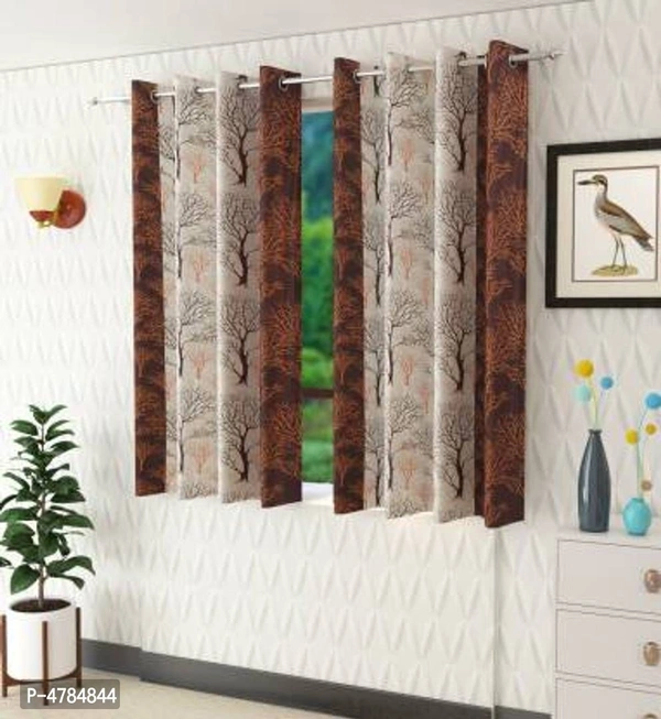 Set Of 2 Polyester Printed Window Curtains - P-4784844