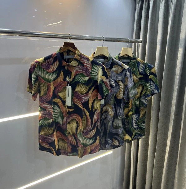  Christian Dior Green Floral Printed Premium Half Shirt