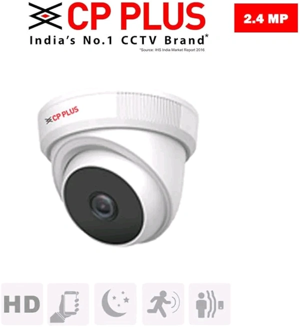 CP PLUS 2.4MP IR Dome Security Camera | Support Built-in Mic - CP-URC-DC24PL2C-V3 - White