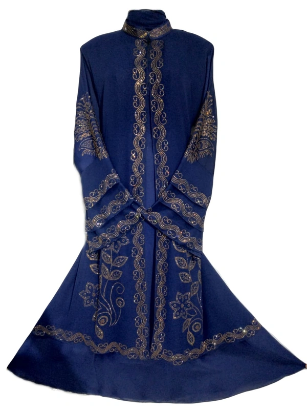 Humeira Abaya Humeira Indian Traditional Blue Color M S Stone Work Abaya in Al Nida Fabric - 54, 300 gms