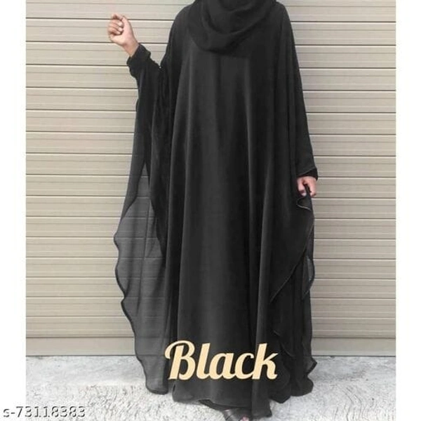 Humeira Abaya Simple Black Farasha in Al Nida Fabric - Simple Farasha, Black, 54, 44, 300 gms