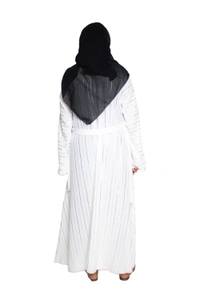 Humeira Abaya Dubai Style Simple Abaya Burkha in Premium Crush Fabric CY Crush Coat Type Abaya Burkha in Al Nida Fabric White - 54, White, 300 gms