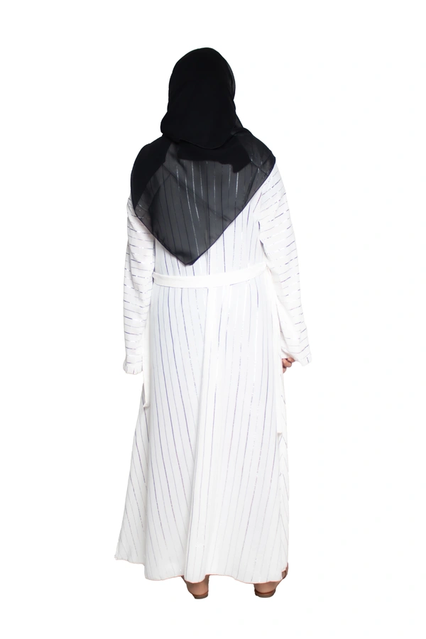 Humeira Abaya Dubai Style Simple Abaya Burkha in Premium Crush Fabric CY Crush Coat Type Abaya Burkha in Al Nida Fabric White - 54, White, 300 gms
