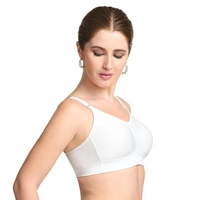 TRYLO Trylo T-Fit Women's Full Coverage Non-Padded Bra | Soft Cotton Comfort Bra - 36D, WHITE