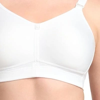 TRYLO Trylo T-Fit Women's Full Coverage Non-Padded Bra | Soft Cotton Comfort Bra - 34D, WHITE