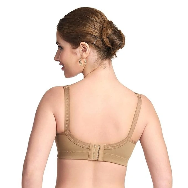 TRYLO Trylo T-Fit Women's Full Coverage Non-Padded Bra | Soft Cotton Comfort Bra - 38D, NUDE