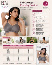 TRYLO Trylo T-Fit Women's Full Coverage Non-Padded Bra | Soft Cotton Comfort Bra - 36D, WHITE