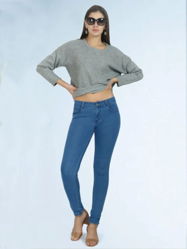 Flirt Premium Women’s Skinny Fit High-Waist Stretchable Jeans - 30, Blue Marguerite