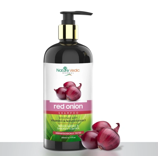 Nature Vedic Red Onion Shampoo for Dandruff & Hair fall Control - 300 ml