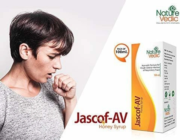 Nature Vedic Jascof Av Honey Cough Syrup For All Types of Cold & Cough | 100 ml - 100 ml