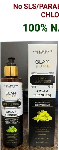 Glam Sure Glamsure Amla & Bhringraj Hair Cleanser for Rejuvenates & Hydrates Hair 200ml - 200ml