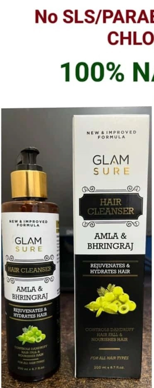 Glam Sure Glamsure Amla & Bhringraj Hair Cleanser for Rejuvenates & Hydrates Hair 200ml - 200ml