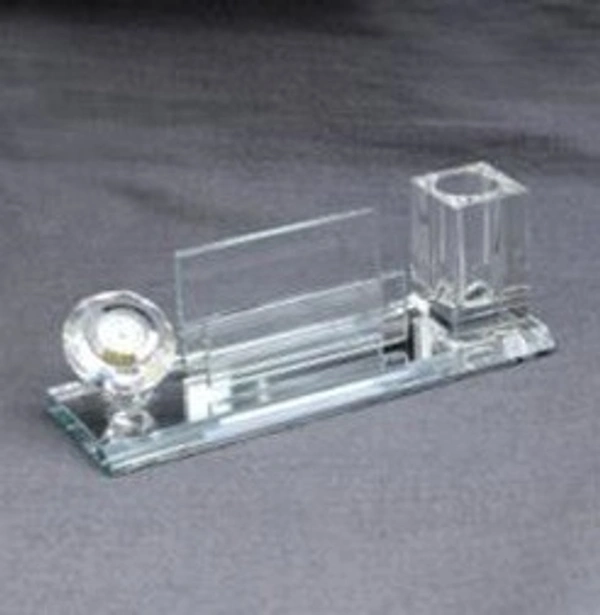 Crystal clock and card holder pen stand - Bangalore 24 hrs up to 72 hours / Other Cities 4 to 7 days., SBG