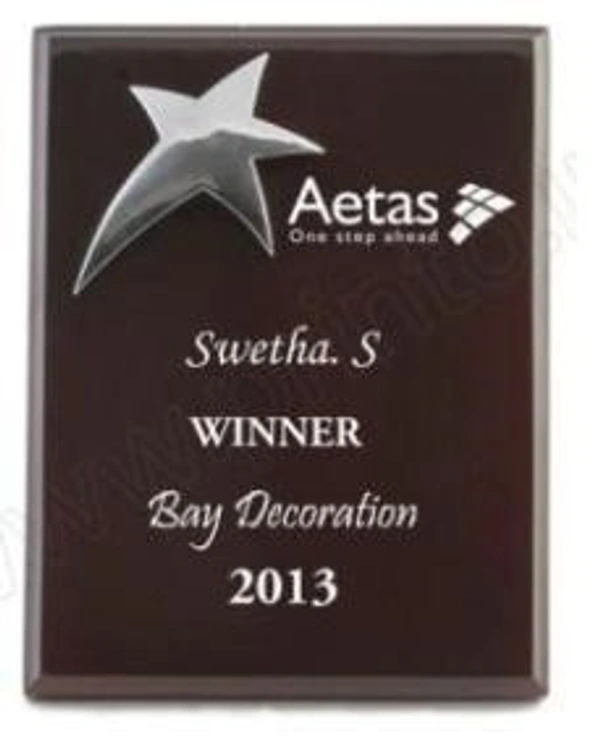 5101 Star Wood Metal Trophies - Bangalore 24 hrs up to 72 hours / Other Cities 4 to 7 days., SBG