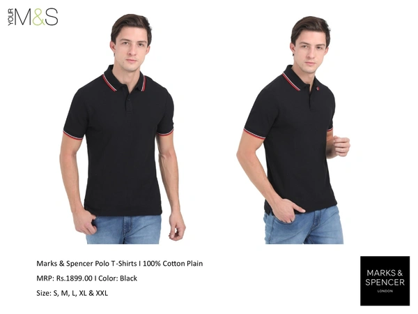 Marks & Spencer Polo T-Shirts black M&S T shirts - S M L Xl XXL, black, Bangalore 24 hrs up to 72 hours / Other Cities 4 to 7 days., DAR