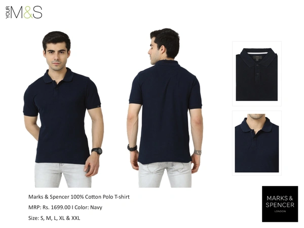 Marks & Spencer Polo T-Shirts Navy M&S T Shirts - S M L Xl XXL, nevy, Bangalore 24 hrs up to 72 hours / Other Cities 4 to 7 days., DAR