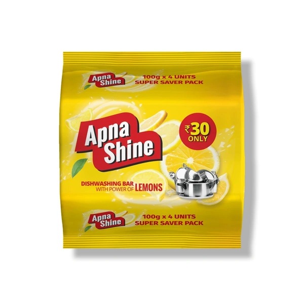 Apna Shine Dishwash Bar 4x100g Set