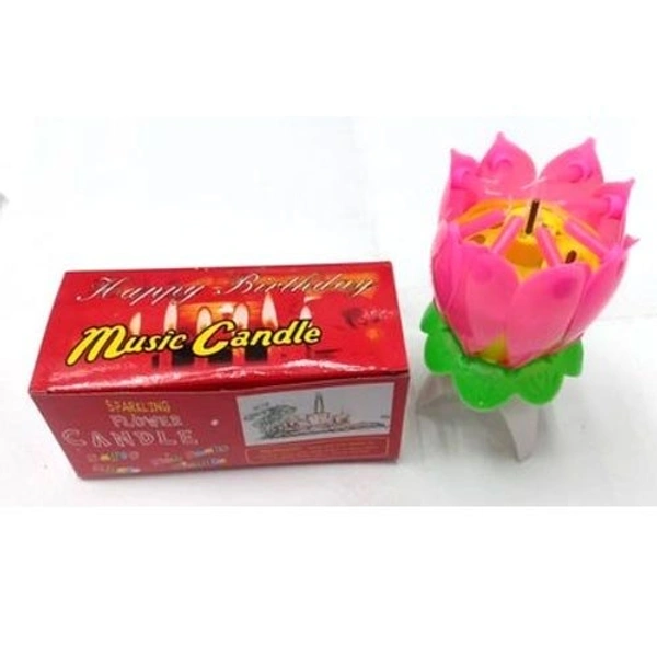 Birthday Music Lotus Candle