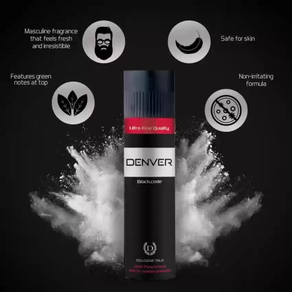 Denver Black Code Talc - 100g