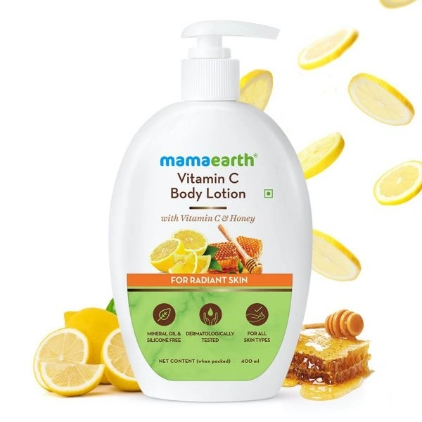 Mama Earth Vitamin C Body Lotion 800ml (400mlx2, Buy 1, Get 1 Free)