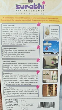 surbhi air freshner ( Subtle Lilly)
