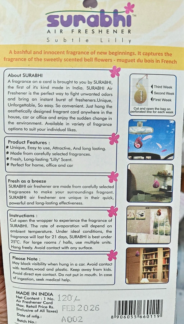 surbhi air freshner ( Subtle Lilly)