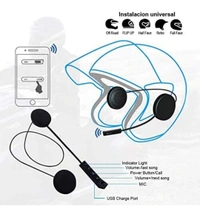 BSDDP Bluetooth for Helmet Over The Ear Headset with Mic (Black)